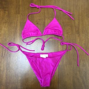 Mara Hoffman Pink Triangle Top/Bottom StringBikini